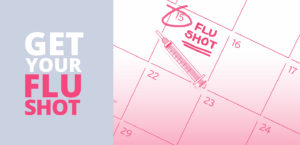 Circled Reminder on a Calendar to get the Flu Shot